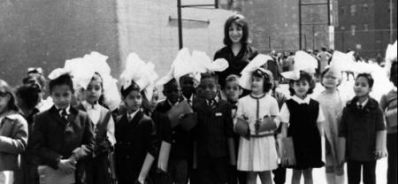 Sandra Feldman with her 4th-grade class at PS 34 in Manhattan, 1965