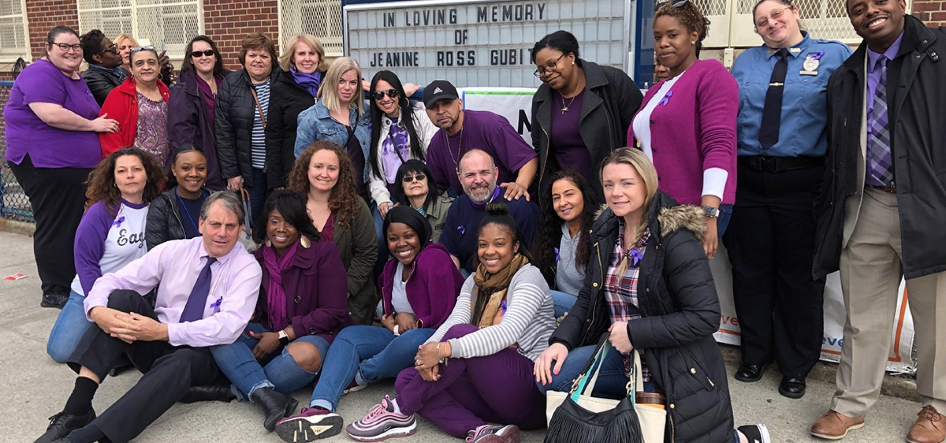 A show of purple to spotlight domestic violence