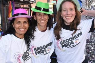 Celebrating the LGBTQ community at the Brooklyn parade on June 8 are (from left)