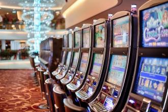 A stock photo of slot machines at a casino