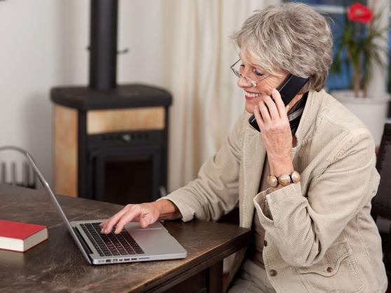 Generic Female pensioner using laptop