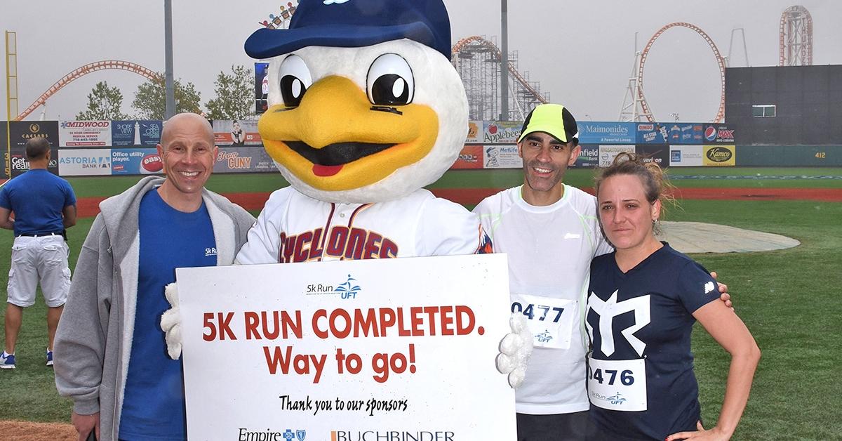 Sandy the seagull, the Brooklyn Cyclones mascot photographed in